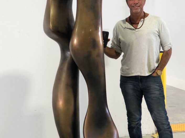 "Two Forms by Thomas Osika," Bronze sculpture, 6feet H, 2019,  Bolder, CO.